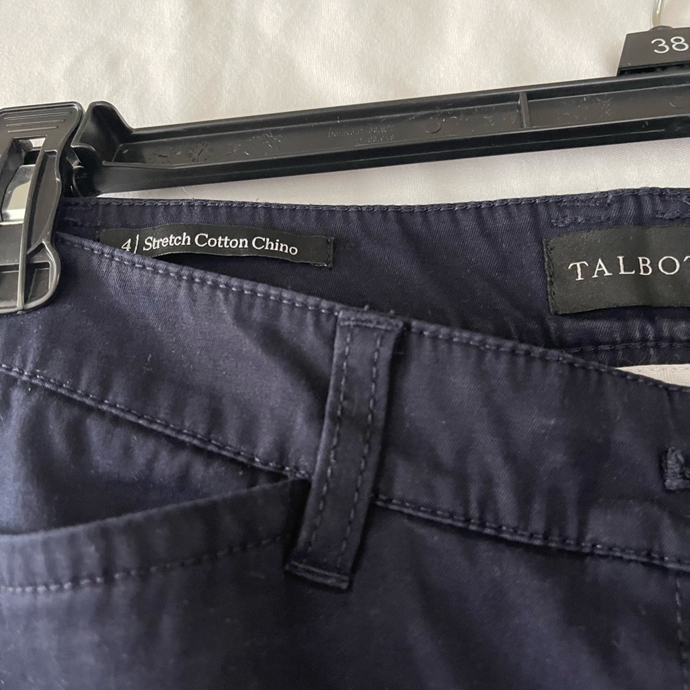 TALBOTS WOMEN’S STRETCH COTTON CHINOS - DARK BLUE/NAVY SIZE: 4 - Picture 3 of 4